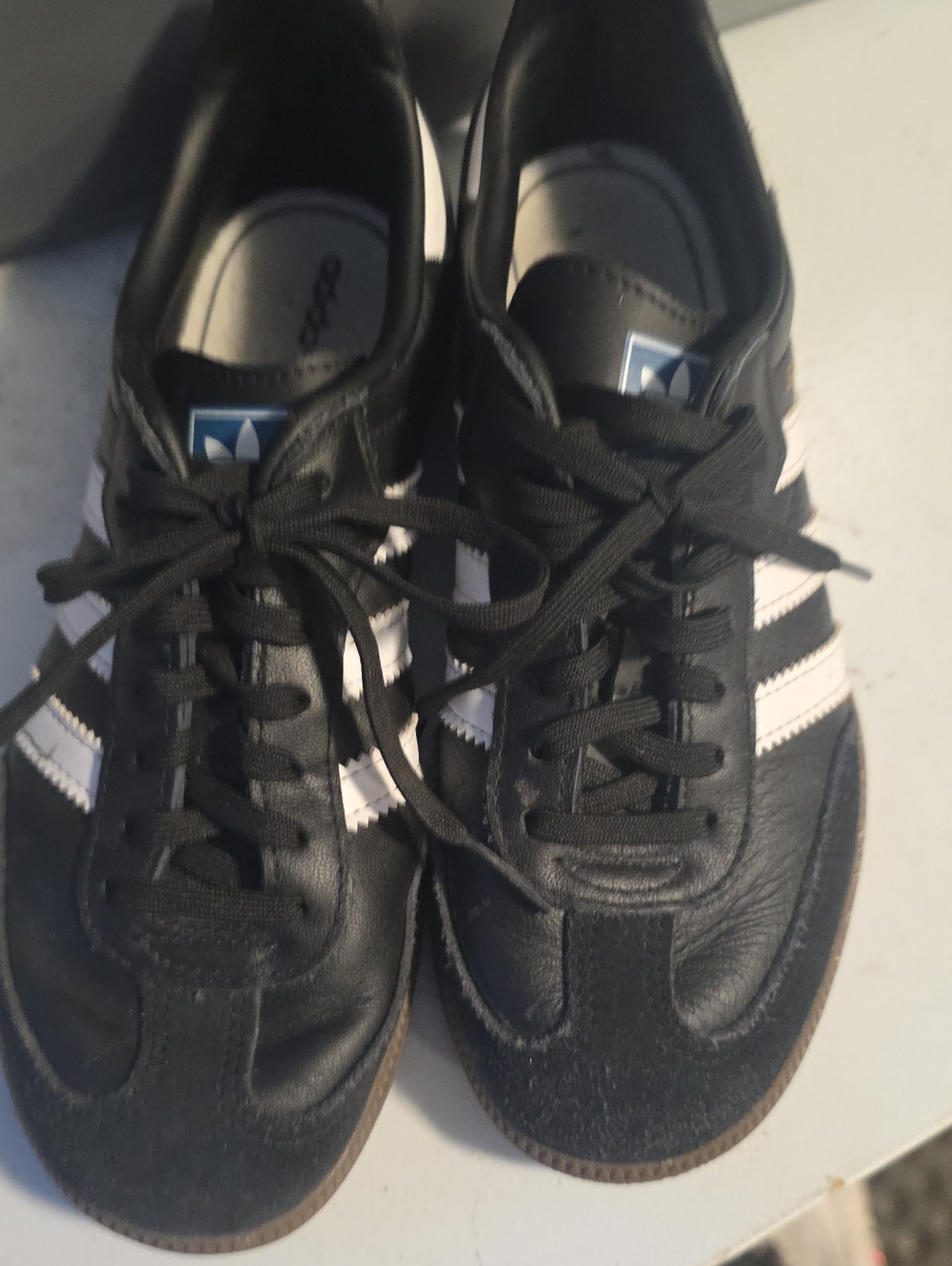 adidas Kids Black and White Striped Sneakers